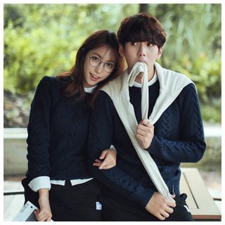 Simpair Couple Cable Knit Sweater