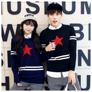 Simpair Couple Star Sweater