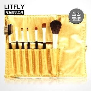 Litfly Make-Up Brush Set (Gold) 7 pcs + bag
