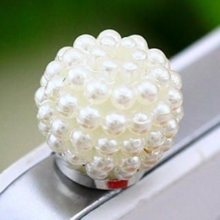 Fit-to-Kill Pearl Ball iPhone Earphone Plug  White - One Size