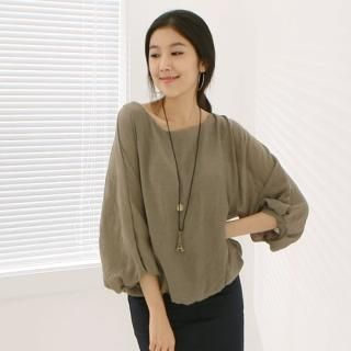 3/4 Sleeve Bubble Hem Top