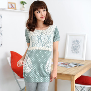 59 Seconds Lace Detail Polka Dot Top