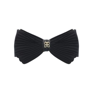 Faux Leather Fabric Bow Hair Clip Black