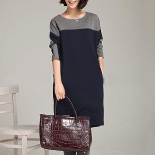 Rocho Long-Sleeve Color-Block Dress