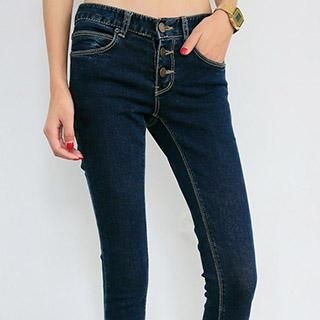 Athena Buttoned Skinny Jeans