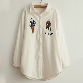Angel Love Embroidered Long-Sleeve Shirt