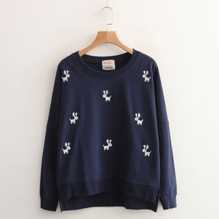 Aigan Embroidered Deer Pullover