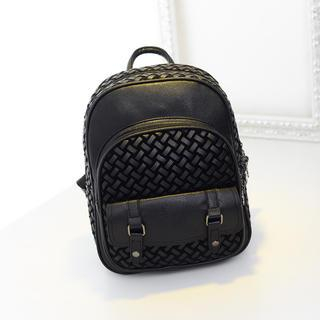 Bibiba Woven Faux Leather Backpack