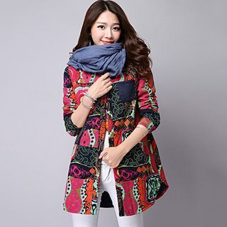 Romantica Long-Sleeve Printed Long Blouse