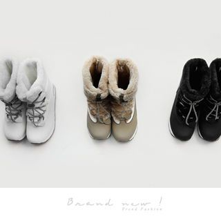 NIPONJJUYA Lace-Up Padded Short Snow Boots