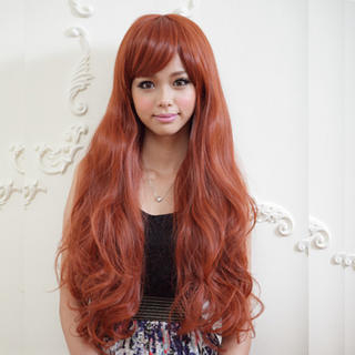 Clair Beauty Long Wigs - Wavy Orange - One Size