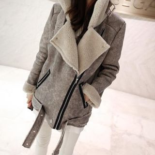 Angel Shine Faux Leather Fleece-Lined Jacket