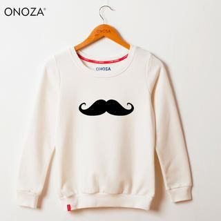 Onoza Mustache-Print Pullover