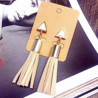 EPOQ Triangle Crystal Tasseled Earrings