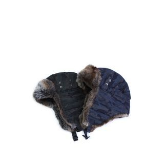 Ohkkage Faux-Fur Trimming Biker Hat