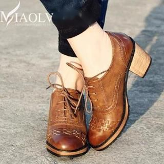 MIAOLV Block Heel Oxford Shoes