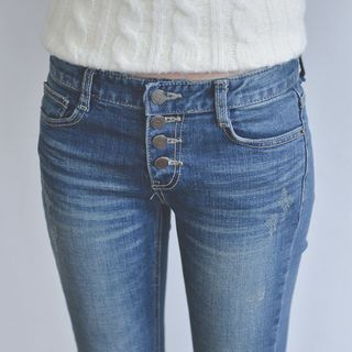 JUSTONE Fray-Hem Boot-Cut Jeans