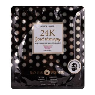 Etude House 24K Gold Therapy Black Pearl Mask - Brightening 1pc
