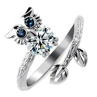 Mbox Jewelry Austrian Crystal Owl Wrap Ring