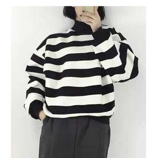 Kikiyo Mock-Neck Striped Pullover