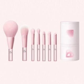 BLJ - Mini Make Up Brush Bucket Set - Sweet Peaches #Pink - 7pcs
