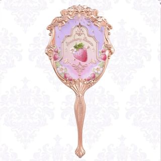 Flower Knows - Violet Strawberry Rococo Hand Mirror - Handspiegel