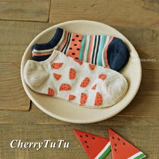 CherryTuTu Print Ankle Socks