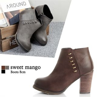 SWEET MANGO Metallic-Detail Gradient Ankle Boots