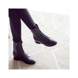 MASoeur Lace-Up Zip-Side Boots