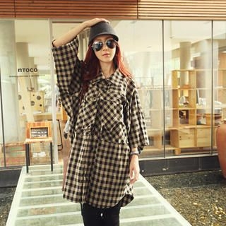 Oversize Gingham Shirtdress