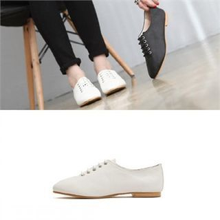 SHOES ROOM Faux-Leather Oxford Flats