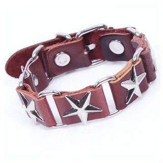 KINNO Star Stud Genuine Leather Bracelet