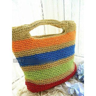 Trava Striped Woven Tote