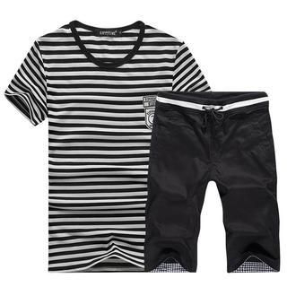 Alvicio Set: Striped T-Shirt + Casual Shorts