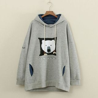 Mushi Hooded Print Sweatshirt