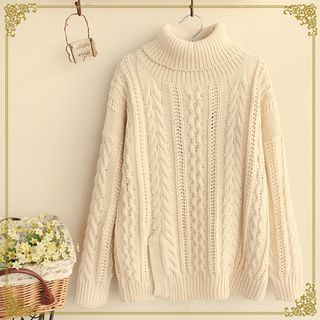 Fairyland Cable Knit Turtleneck Sweater