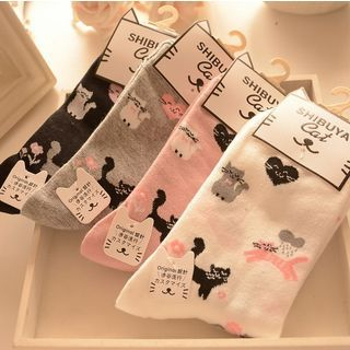 Miya Cat Printed Socks