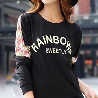 Ranee Floral Panel Lettering Pullover