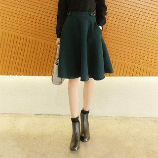 AC High-Waist Wool Midi Skirt