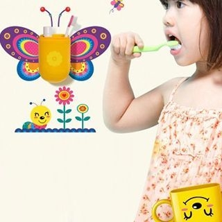 La Vie Set: Printed Toothbrush Cup + Cartoon Sticker