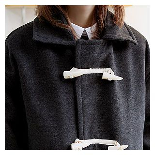 Sechuna Toggle-Button Wool Blend Coat