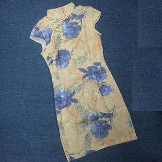 Ginny Qipao Floral Print Cap-Sleeve Cheongsam