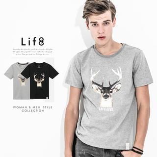 Life 8 Short Sleeved Deer Print T-shirt