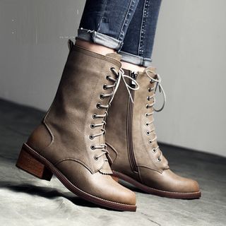 MIAOLV Lace-Up Short Boots