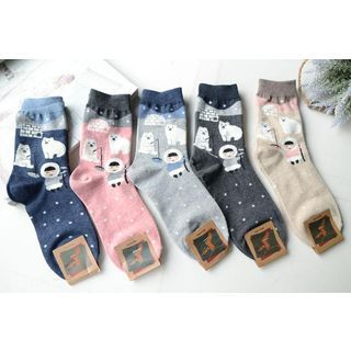 Knitbit Bear Printed Socks