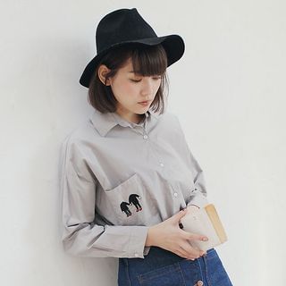 Tokyo Fashion Long-Sleeve Embroidered Shirt