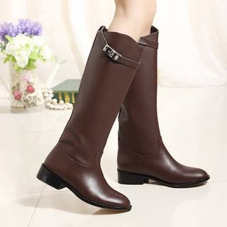 Fashion Street Genuine Leather Tall Boots