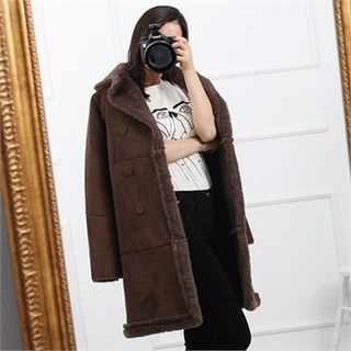 Picapica Double-Breasted Faux-Shearling Coat