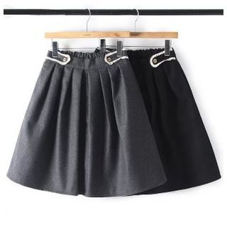 TOJI Paneled Pleated A-Line Skirt