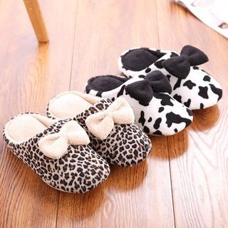 Yulu Bow-Accent Printed Slippers